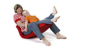 Tone og Tord på en rød Vippi Tone og Tord på en rød Vippi