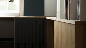 Hjemmekontor med hundebur