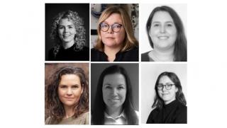 Fra venstre: President Ragnheidur Björnsdottir, visepresident Kaja K. Geiran, styremedlemmer Karen Naalsund, Kristine Aassved Storeide, Susanne Notøy og varamedlem Amanda Ivarsøy Kovacs